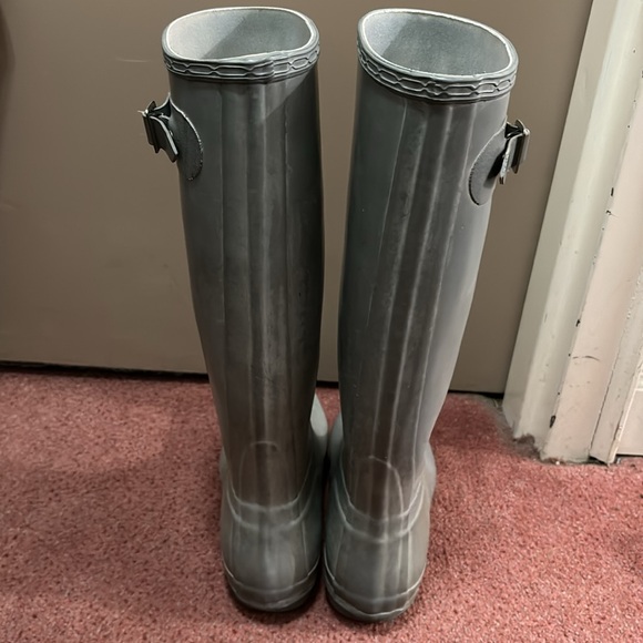 Hunter grey rubber knee high booots size 9 - Picture 5 of 7